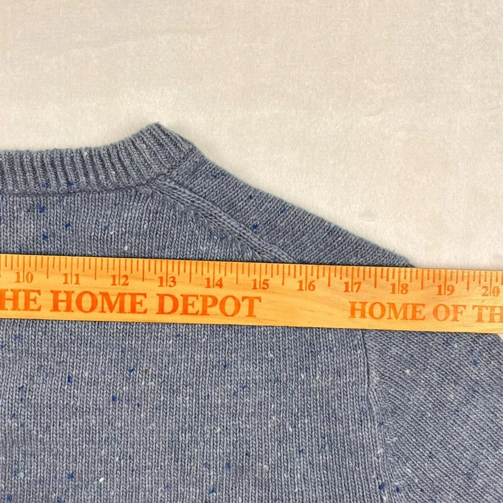 Club Monaco Wool Blend Sporty Donegal Crew Neck Pullover Sweater Mens L Two Tone